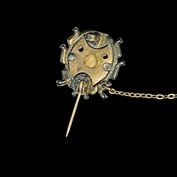 Set Of Gold Tone And Multi-Colored Rhinestone & Enamel Beetle Scent Brooch (5165 - Picture 6 of 8